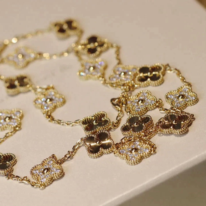 [⭐Clover Jewelry]CLOVER 20 MOTIFS LASER DIAMOND NECKLACE