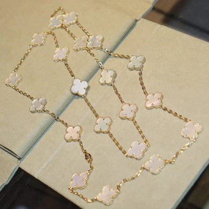 [⭐Clover Jewelry]CLOVER 20 MOTIFS WHITE MOP NECKLACE