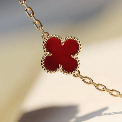 [⭐Clover Jewelry]CLOVER 20 MOTIFS CARNELIAN NECKLACE