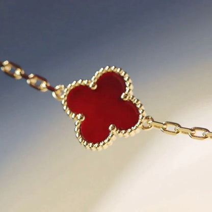 [⭐Clover Jewelry]CLOVER 20 MOTIFS CARNELIAN NECKLACE