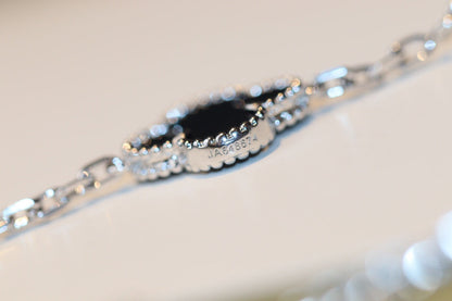 [⭐Clover Jewelry]CLOVER 20 MOTIFS ONYX DIAMOND SILVER