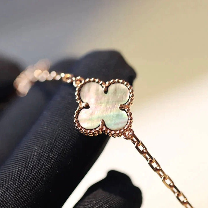 [⭐Clover Jewelry]CLOVER 20 MOTIFS DARK MOP DIAMOND  NECKLACE