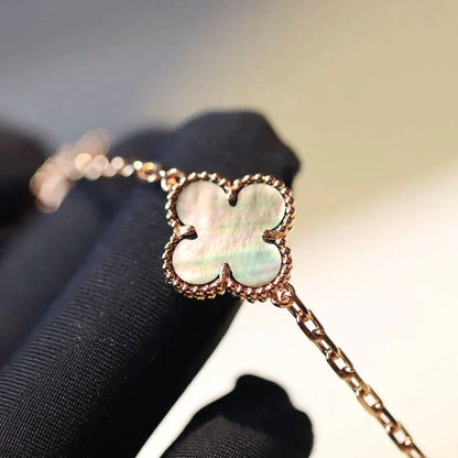 [⭐Clover Jewelry]CLOVER 20 MOTIFS DARK MOP DIAMOND  NECKLACE