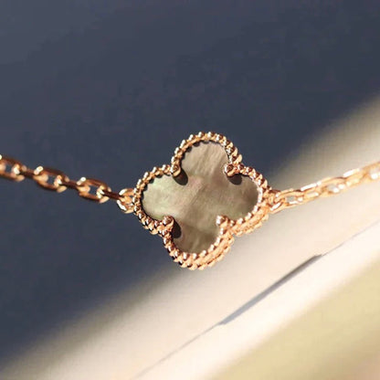 [⭐Clover Jewelry]CLOVER 20 MOTIFS DARK MOP DIAMOND  NECKLACE