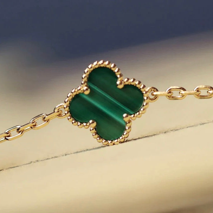 [⭐Clover Jewelry]CLOVER 20 MOTIFS MALACHITE DIAMOND NECKLACE
