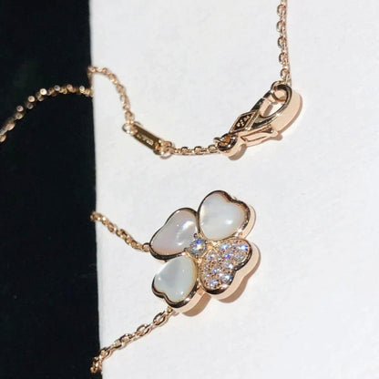 [⭐Clover Jewelry]CLOVER MOP DIAMOND ROSE GOLD NECKLACE