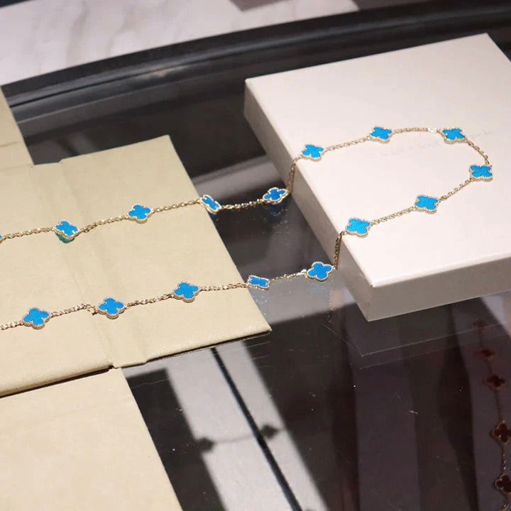 [⭐Clover Jewelry]CLOVER 20 MOTIFS TURQUOISE GOLD