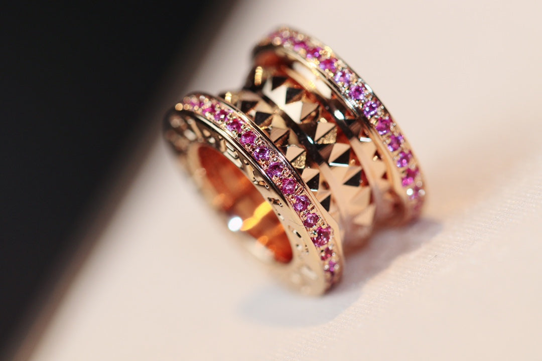 [⭐Clover Jewelry]ZERO 1 ROCK PINK GOLD PINK DIAMOND NECKLACE