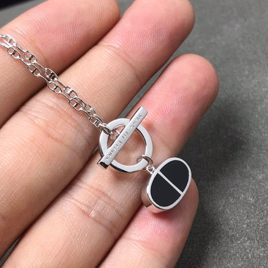 [⭐Clover Jewelry]CHAINE VERSO BLACK CERAMIC  NECKLACE