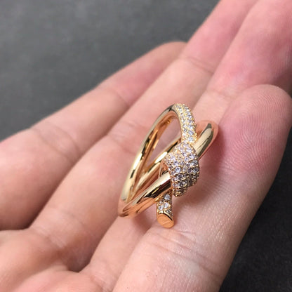 [Clover Jewelry]KNOT RING DOUBLE ROW DIAMOND