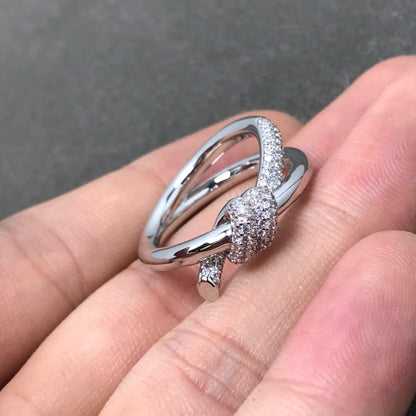 [Clover Jewelry]KNOT RING DOUBLE ROW DIAMOND