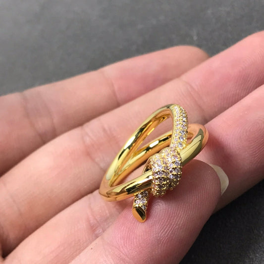 [Clover Jewelry]KNOT RING DOUBLE ROW DIAMOND