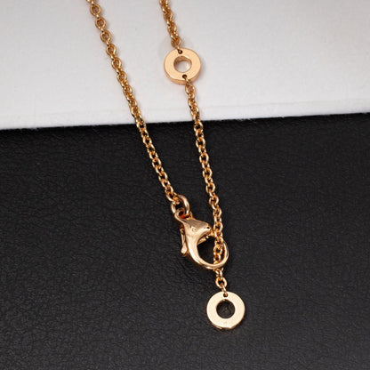 [⭐Clover Jewelry]ZERO 1 WHITE CERAMIC PINK GOLD DIAMOND NECKLACE