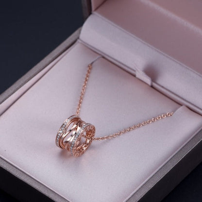 [⭐Clover Jewelry]ZERO 1 PINK GOLD DIAMOND OPEN NECKLACE