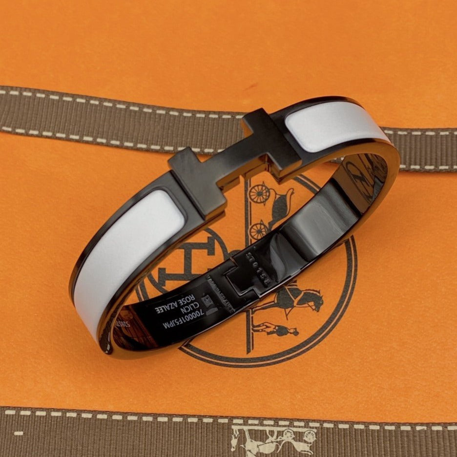 [⭐Clover Jewelry]H BRACELET 12MM BLACK WHITE CERAMIC