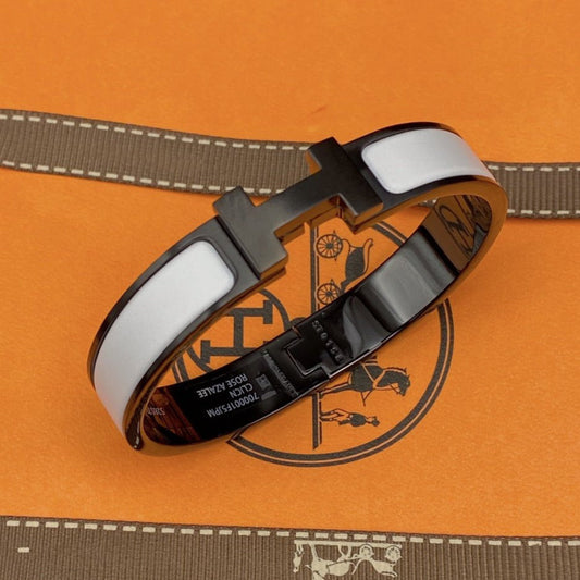 [⭐Clover Jewelry]H BRACELET 12MM BLACK WHITE CERAMIC