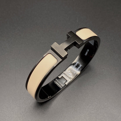 [⭐Clover Jewelry]H BRACELET 12MM BLACK BEIGE CERAMIC