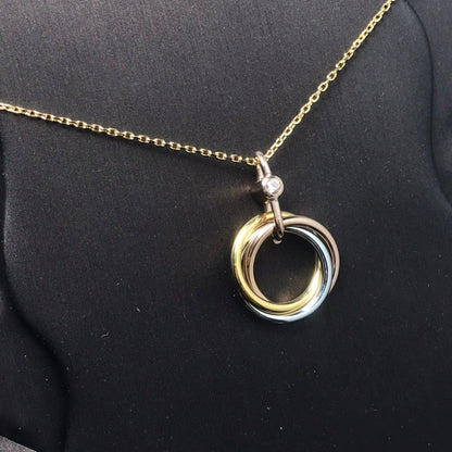 [⭐Clover Jewelry]TRINITY SILVER GOLD PINK GOLD NECKLACE