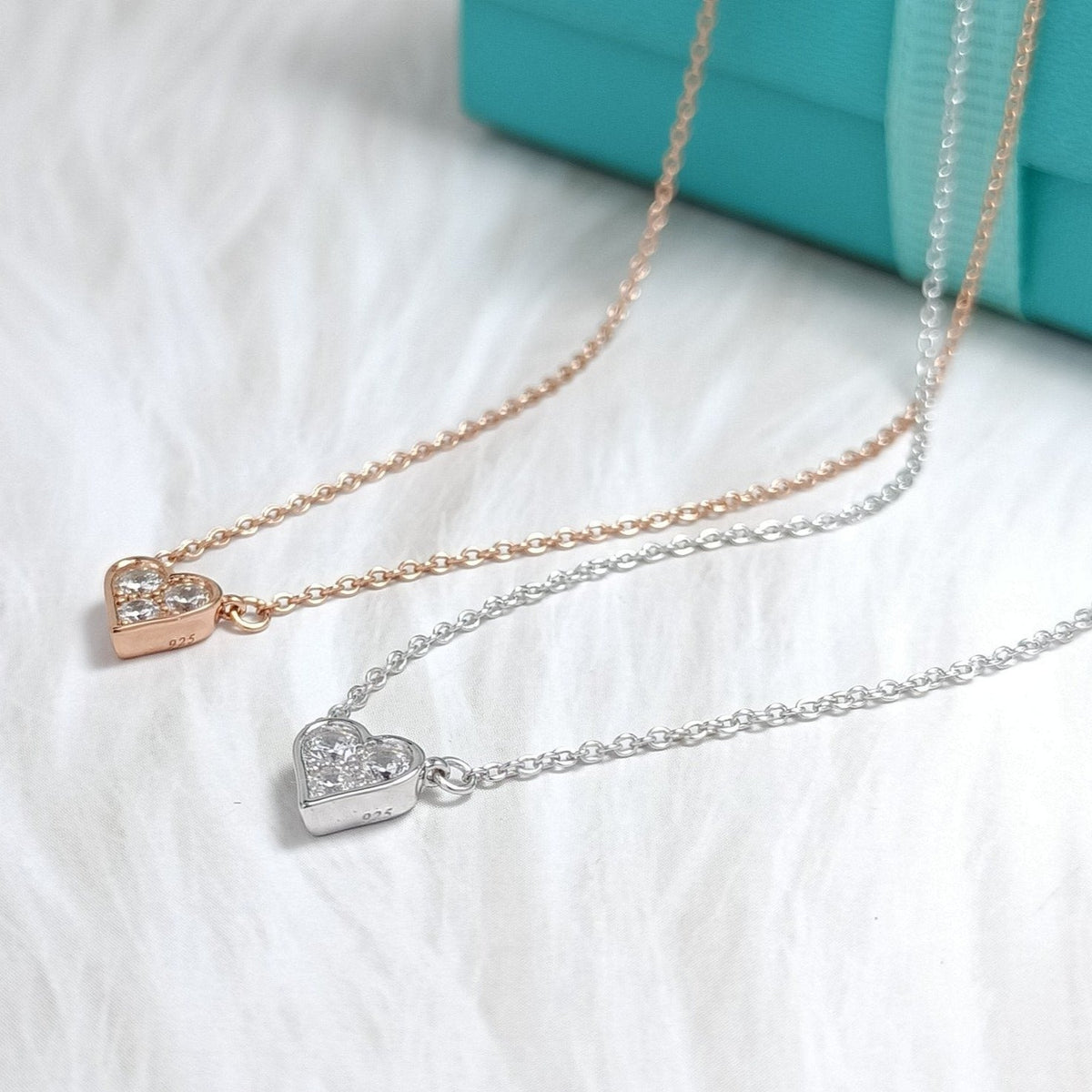[Clover Jewelry]HEART 3 DIAMONDS PEDANT NECKLACE
