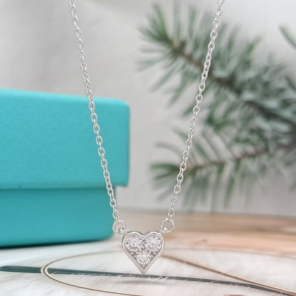 [Clover Jewelry]HEART 3 DIAMONDS PEDANT NECKLACE