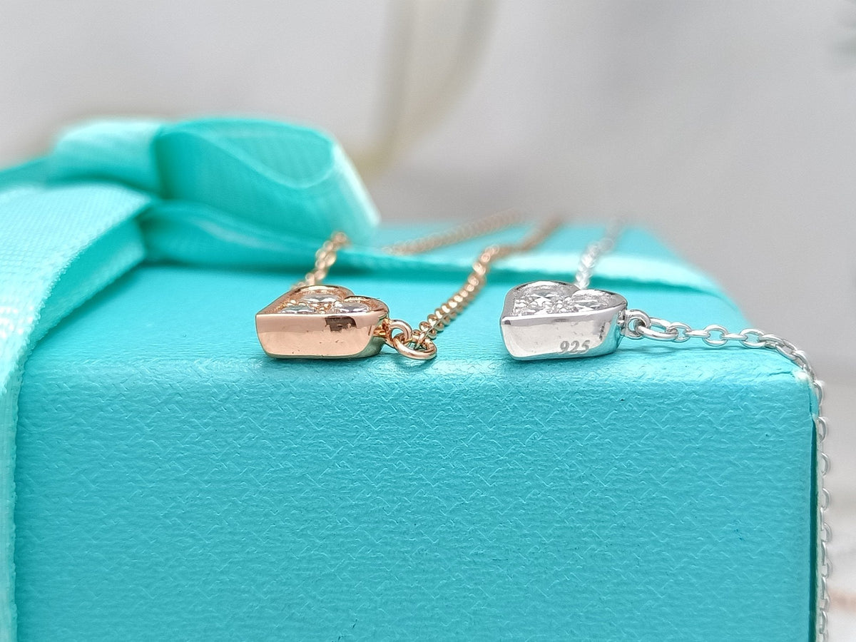 [Clover Jewelry]HEART 3 DIAMONDS PEDANT NECKLACE