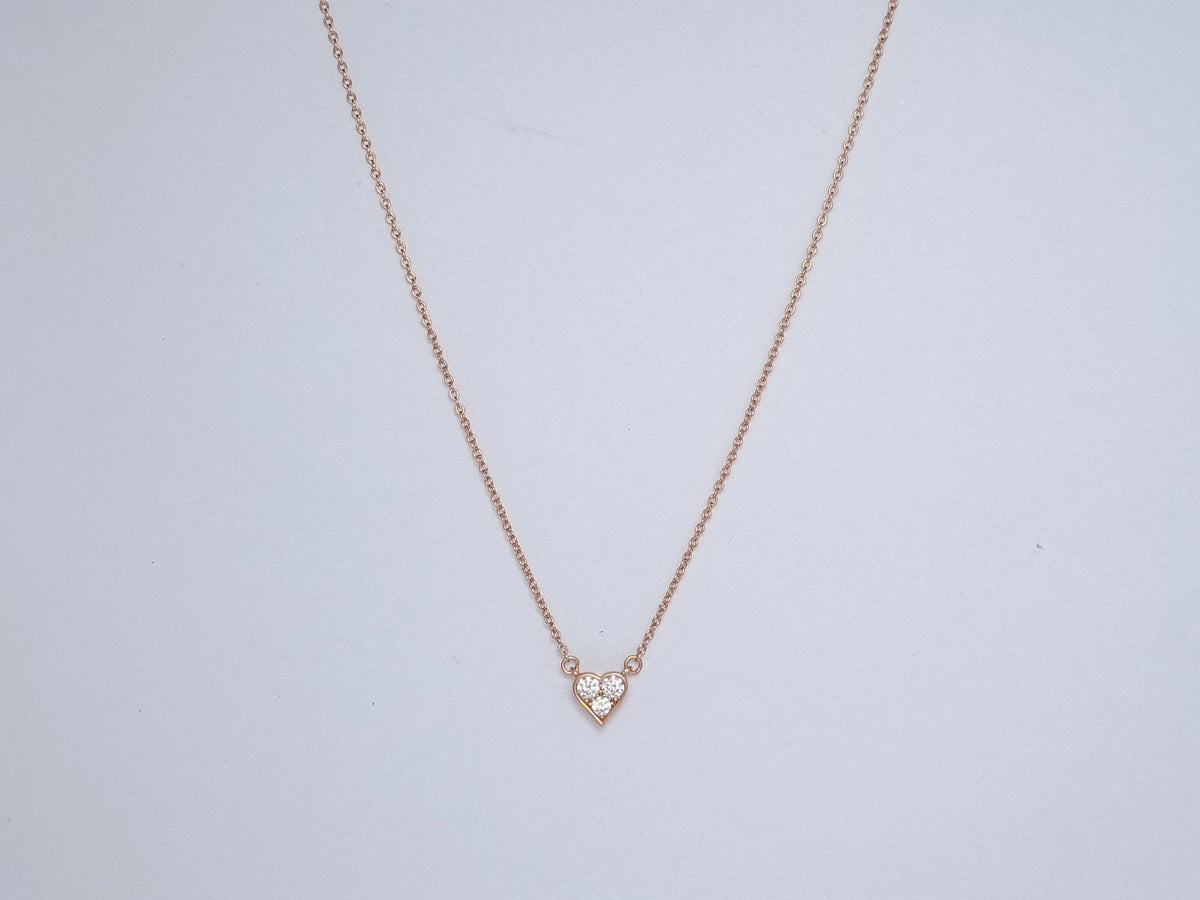[Clover Jewelry]HEART 3 DIAMONDS PEDANT NECKLACE