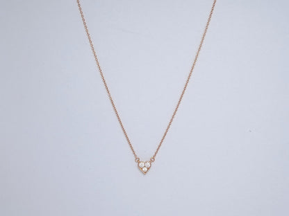 [Clover Jewelry]HEART 3 DIAMONDS PEDANT NECKLACE