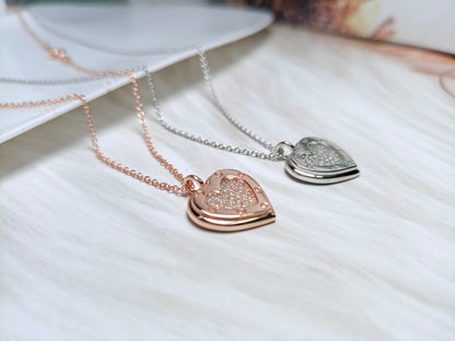 [Clover Jewelry]HEART DIAMONDS PEDANT NECKLACE