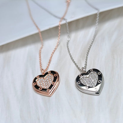 [Clover Jewelry]HEART DIAMONDS PEDANT NECKLACE