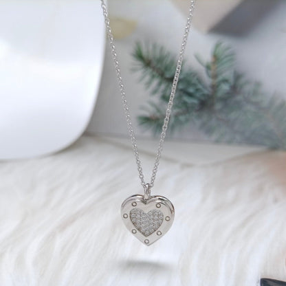 [Clover Jewelry]HEART DIAMONDS PEDANT NECKLACE