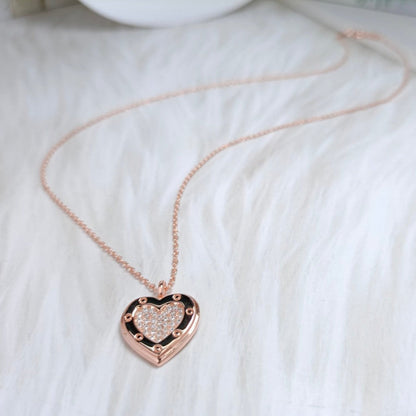 [Clover Jewelry]HEART DIAMONDS PEDANT NECKLACE