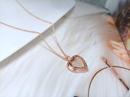 [Clover Jewelry]HEART DIAMONDS PEDANT NECKLACE