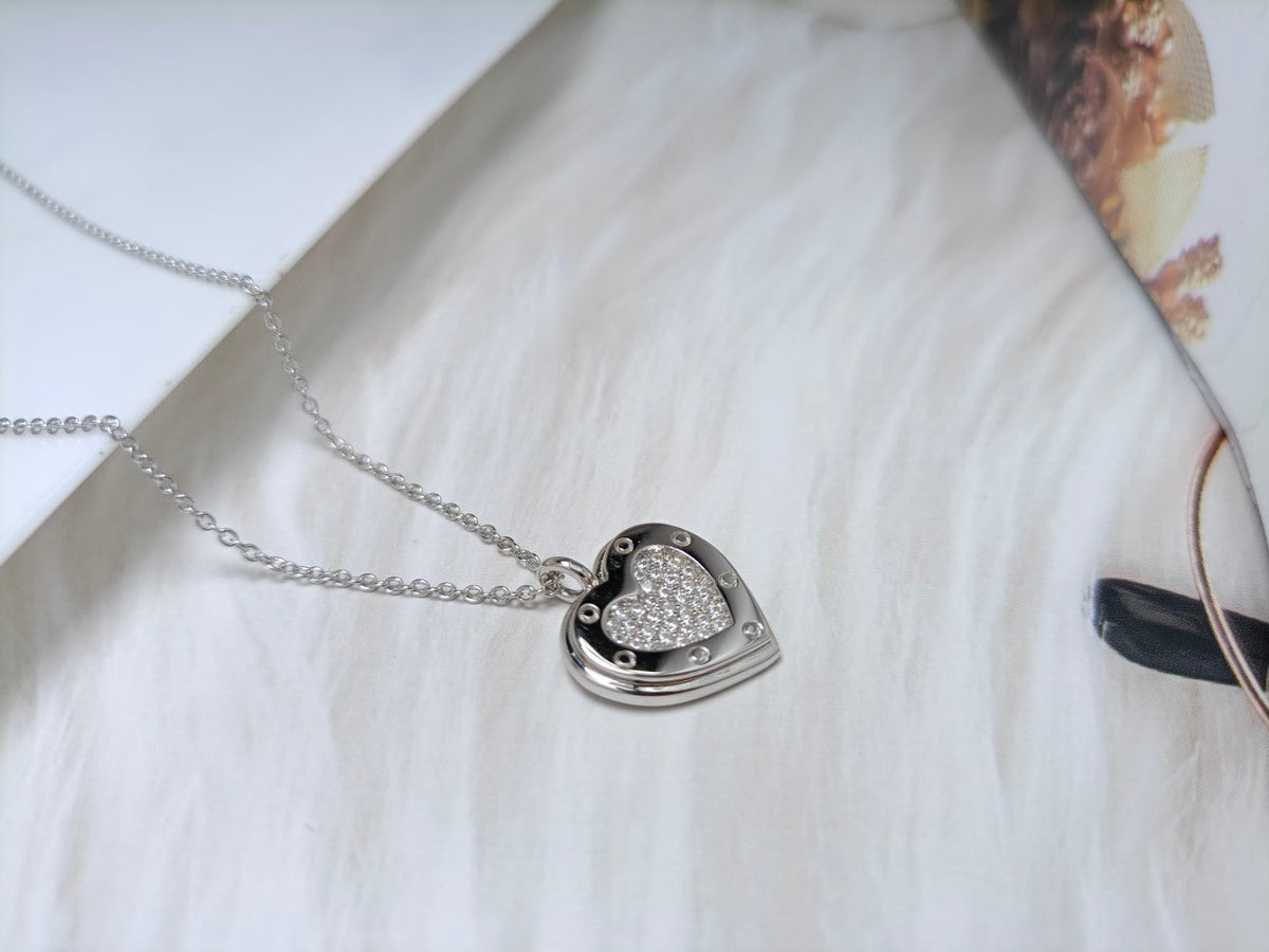 [Clover Jewelry]HEART DIAMONDS PEDANT NECKLACE