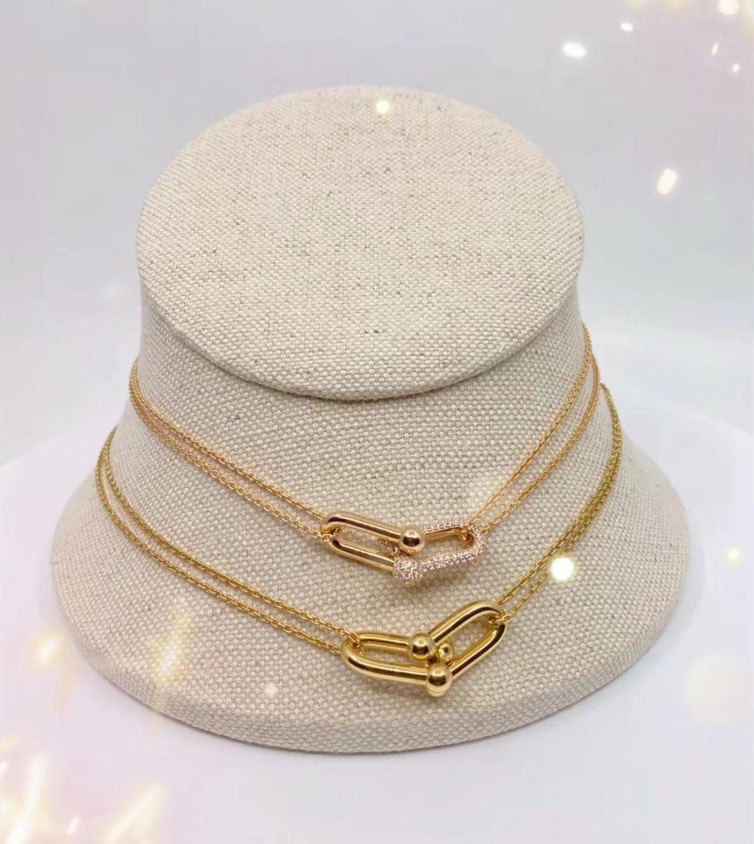 [Clover Jewelry]HARDWEAR GOLD DOUBLE LINK NECKLACE