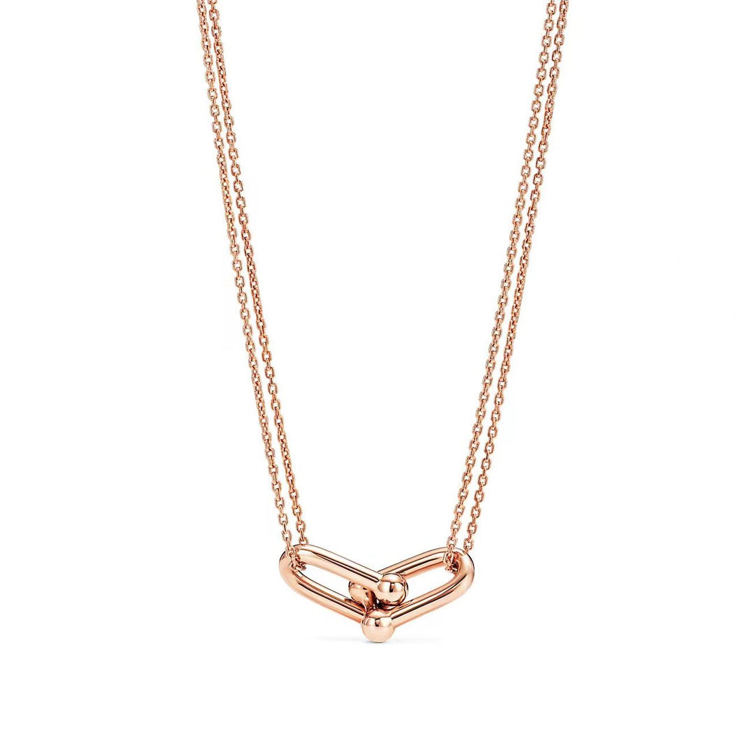 [Clover Jewelry]HARDWEAR GOLD DOUBLE LINK NECKLACE