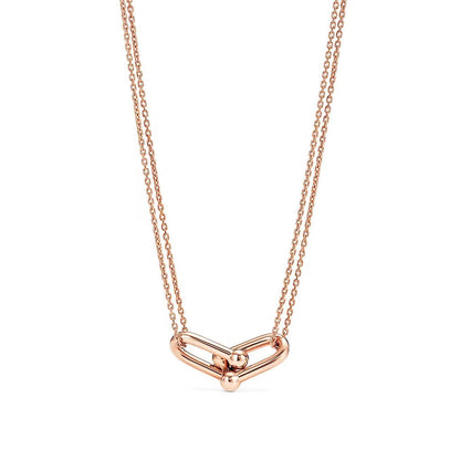 [Clover Jewelry]HARDWEAR GOLD DOUBLE LINK NECKLACE