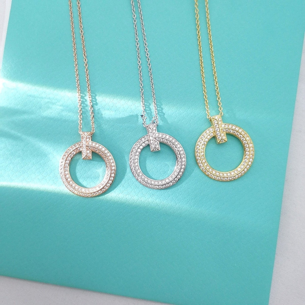[Clover Jewelry]T WIRE PEDANT DIAMOND NECKLACE