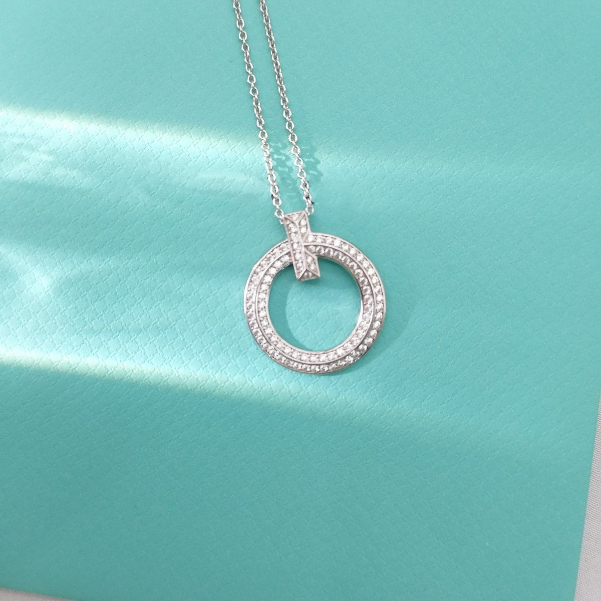 [Clover Jewelry]T WIRE PEDANT DIAMOND NECKLACE