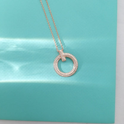 [Clover Jewelry]T WIRE PEDANT DIAMOND NECKLACE