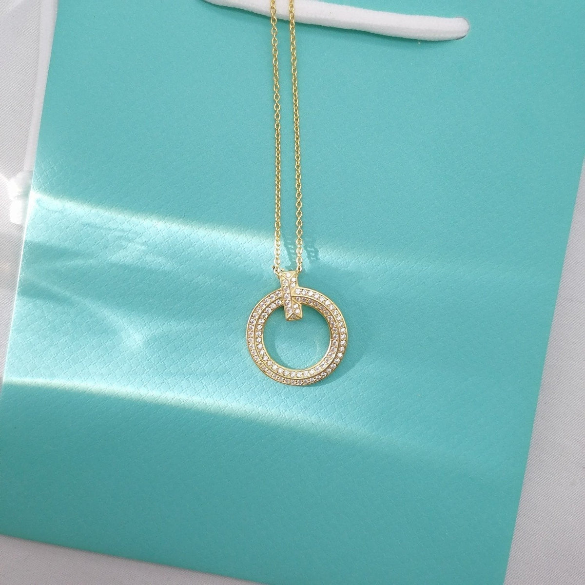 [Clover Jewelry]T WIRE PEDANT DIAMOND NECKLACE
