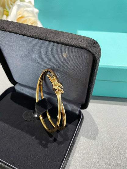 [Clover Jewelry]KNOT DOUBLE ROW GOLD BRACELET