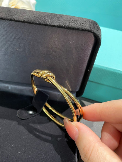 [Clover Jewelry]KNOT DOUBLE ROW GOLD BRACELET