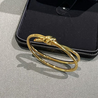 [Clover Jewelry]KNOT DOUBLE ROW GOLD BRACELET