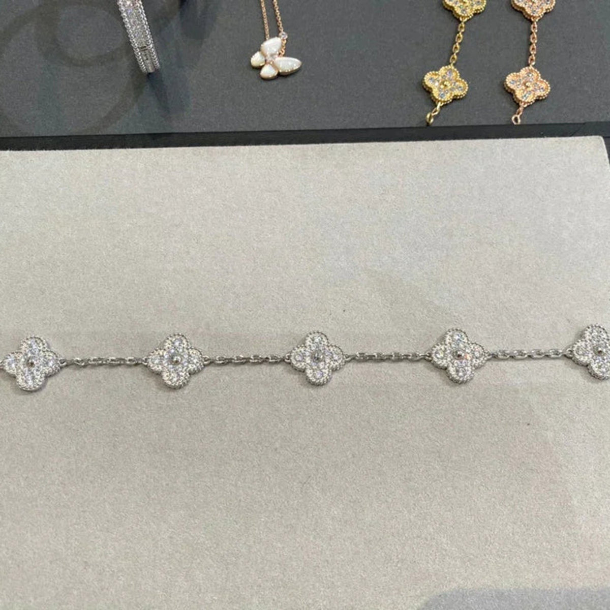 [⭐Clover Jewelry] CLOVER 5 MOTIF FULL DIAMOND BRACELET COLLECTION