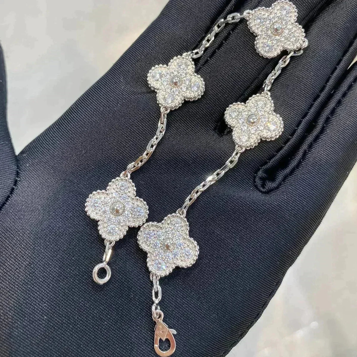 [⭐Clover Jewelry] CLOVER 5 MOTIF FULL DIAMOND BRACELET COLLECTION