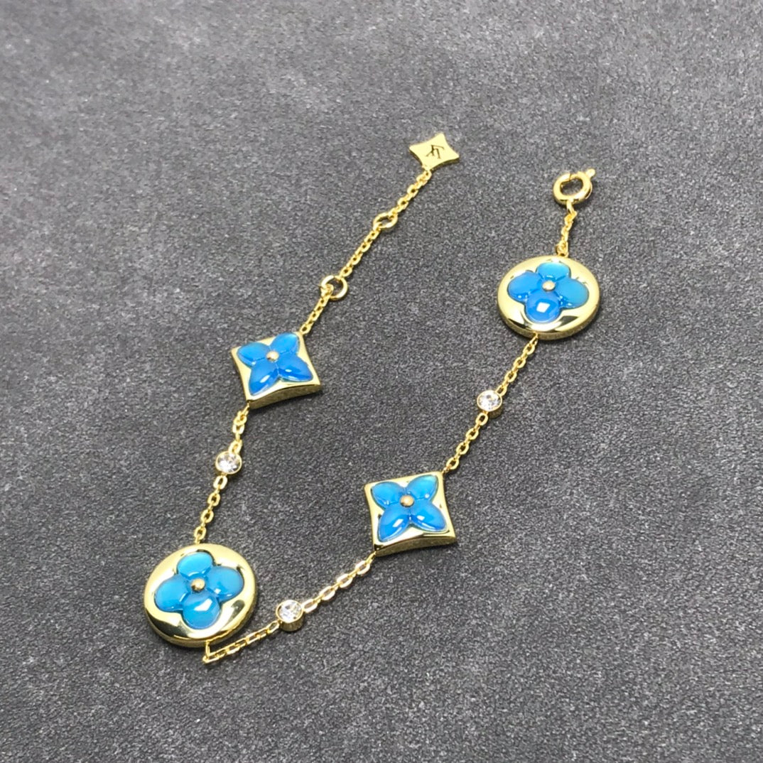 [⭐Clover Jewelry]STAR AND SUN TURQUOISE 4 MOTIFS 3 DIAMONDS