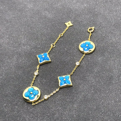 [⭐Clover Jewelry]STAR AND SUN TURQUOISE 4 MOTIFS 3 DIAMONDS