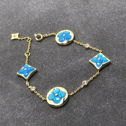 [⭐Clover Jewelry]STAR AND SUN TURQUOISE 4 MOTIFS 3 DIAMONDS