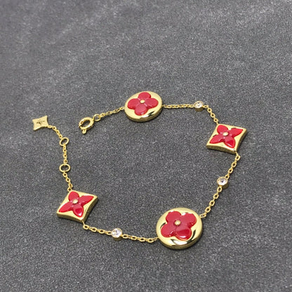 [⭐Clover Jewelry]STAR AND SUN CARNELIAN 4 MOTIFS 3 DIAMONDS