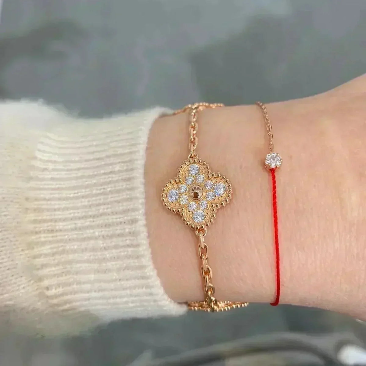 [⭐Clover Jewelry] CLOVER 5 MOTIF FULL DIAMOND BRACELET COLLECTION
